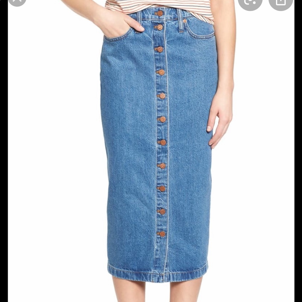 ISO Madewell Front Button midi skirt